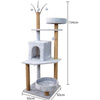 Cat Tree &amp; Scratching Light Grey (50x50x154 cm)