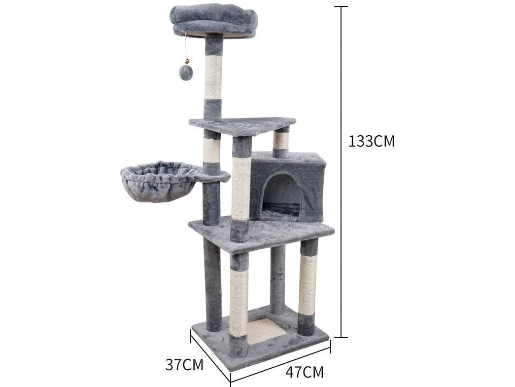 Cat Tree & Scratching Light Grey Beige 47*37*133