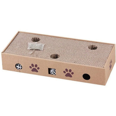 PAWISE 2 in 1 Cat Scratching Box - Scratching Fun and Interactive Play
