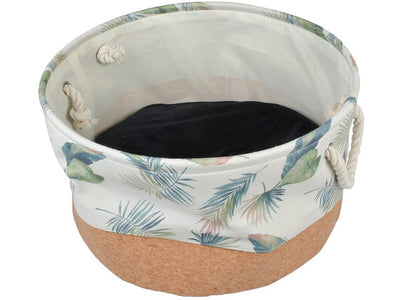 Palm Cork &amp; Poly Basket Round L - 45x45x25cm Multicolour