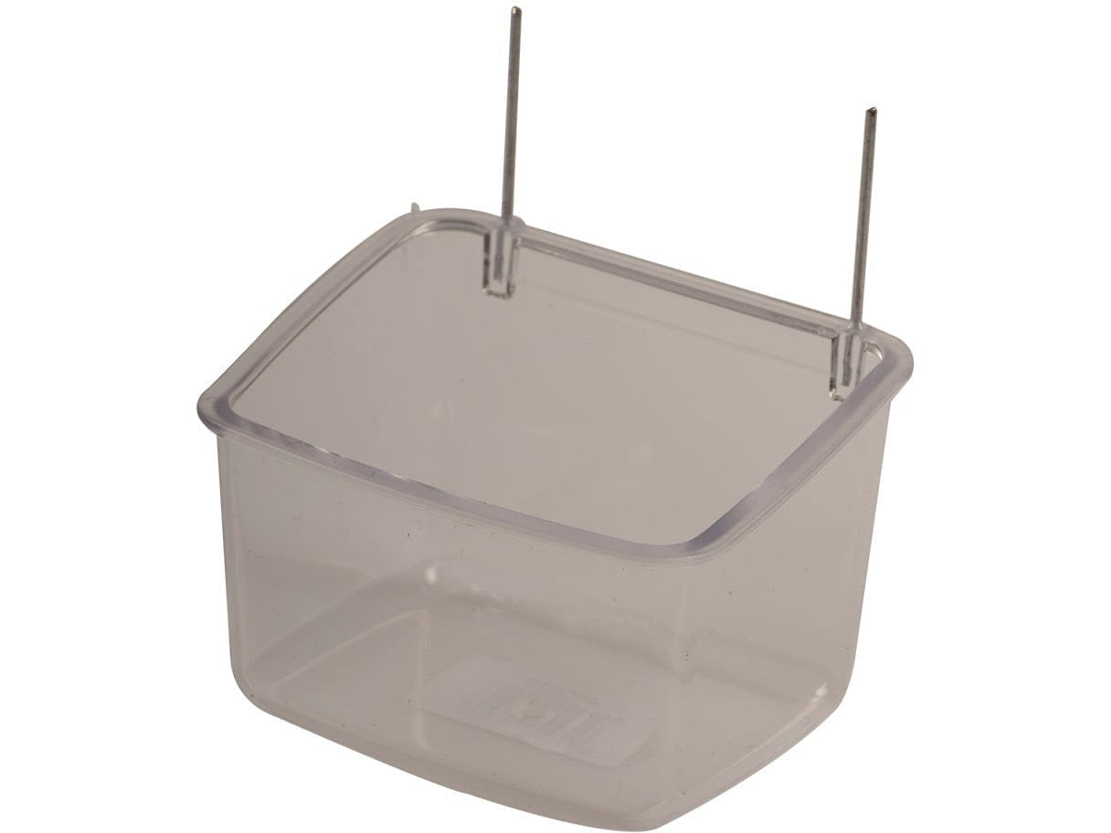 Parrot Feeder with Iron Hooks 9x7x6.5cm Transparent