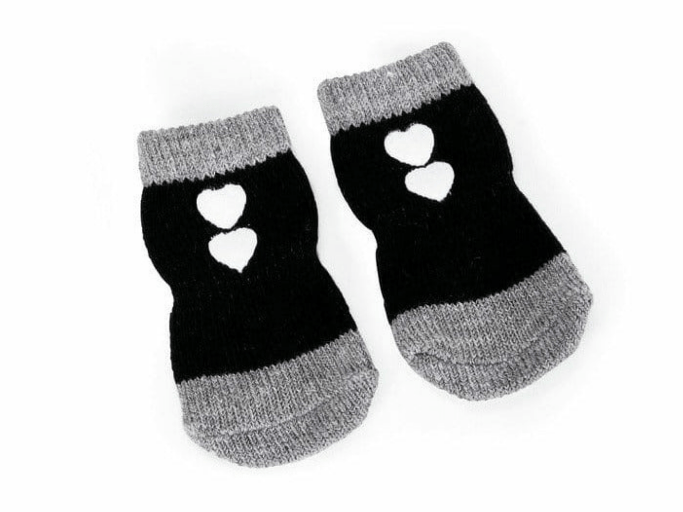 Non-Slip Dog Socks – Black Traction Grips for Hardwood Floors (Size 2, Medium)