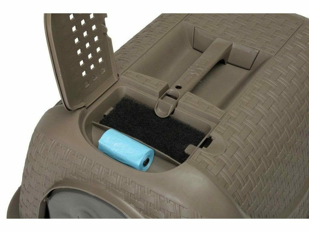 Polypropylene Cat Litter Box - Dove Grey. Lid Open
