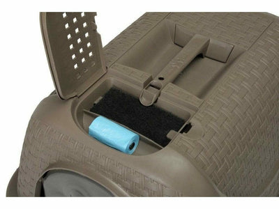 Polypropylene Cat Litter Box - Dove Grey. Lid Open