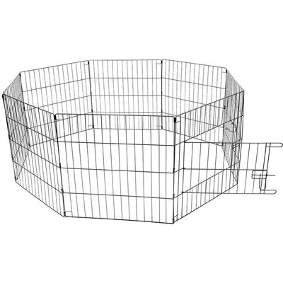 Puppy Run with Door &amp; Net &amp; Hooks 150x60x60cm - Black