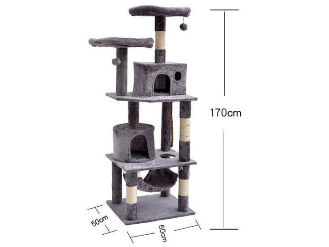 Cat Tree & Scratching Light Grey Beige 60*50*150