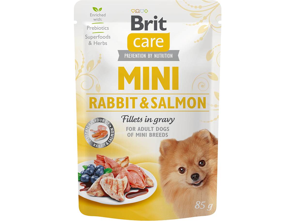 Brit Care Mini Rabbit&Salmon fillets in gravy  85g