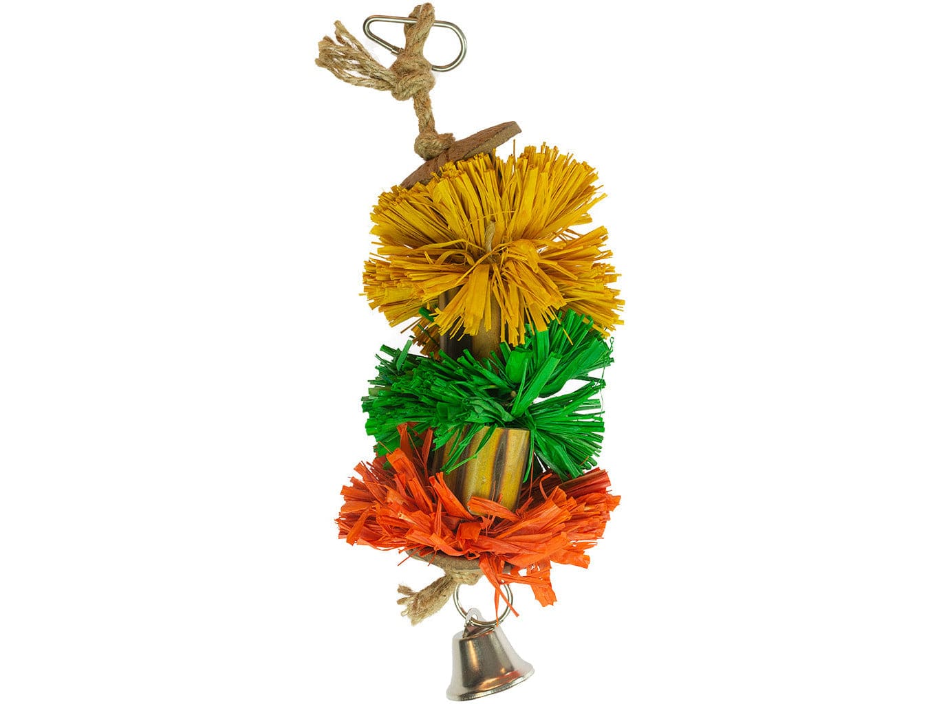 Raffia Grass Pompom with Bamboo and Coconut - L (29x8.9x8.9cm, Multicolour)