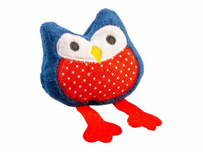 Retro Dotted Owl 13x9x3,5cm - Blue