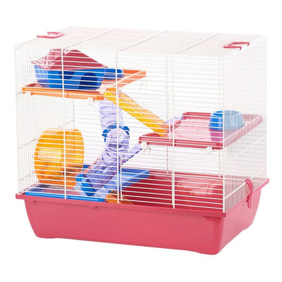 Rodent Cage Ibiza Diego 3 50x33x45.5cm Fuchsia/White