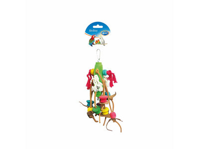 Rope With Colourful Cubes &amp; Leather 23cm
