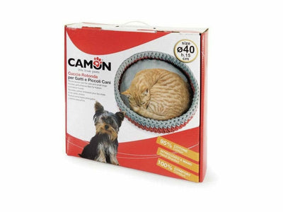 Round Woven Bed for Cats - 40 cm - Beige/Brown