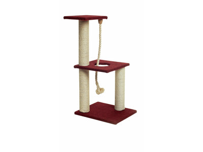 Scratching Post on Column on 3 Bases with Rope - Multi-Level Fun for Your Cat