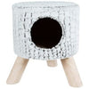 Snake SUEDE Cat Bed – Plush Hideaway with Wooden Base (38x38x45cm, Ø7cm Pillar)