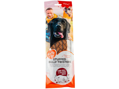 Stuffed chew snacks with bull's pizzle &amp; chicken