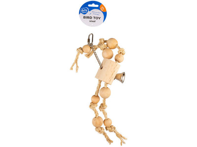 Toy with Sisal Rope &amp; Wooden Beads 30x15x5.5cm Beige