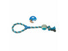 Tug Toy Knotted Cotton Loop with Tennis Ball 48cm Grey/Blue