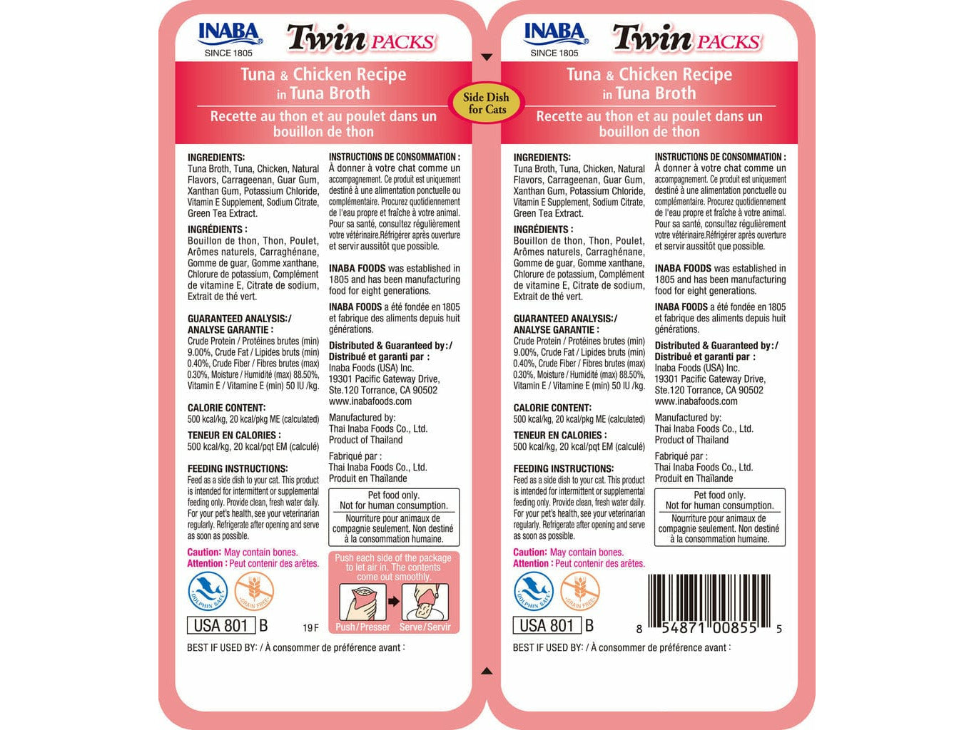 INABA Twin Packs Tuna & Chicken Recipe in Tuna Broth 40 g x 2