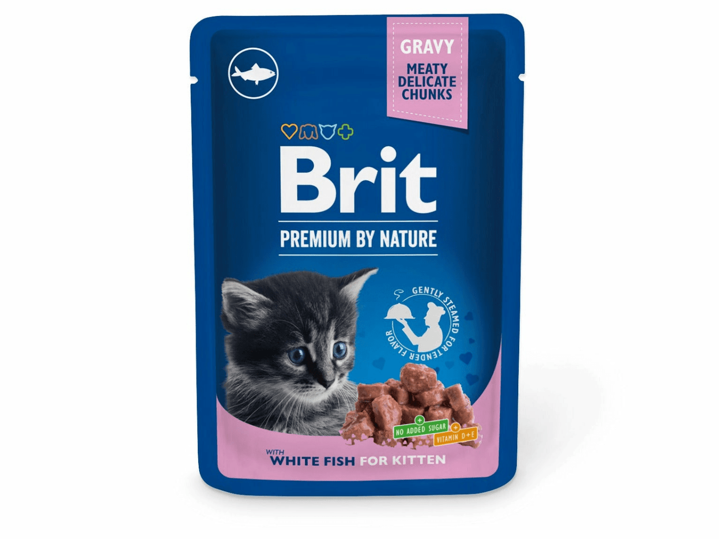 Brit premium cat pouches White fish for Kitten 100g
