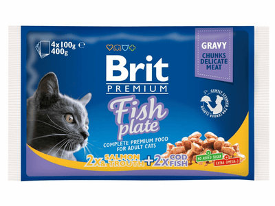 Brit Premium Cat Pouches Fish Plate 400 g (4x100 g)