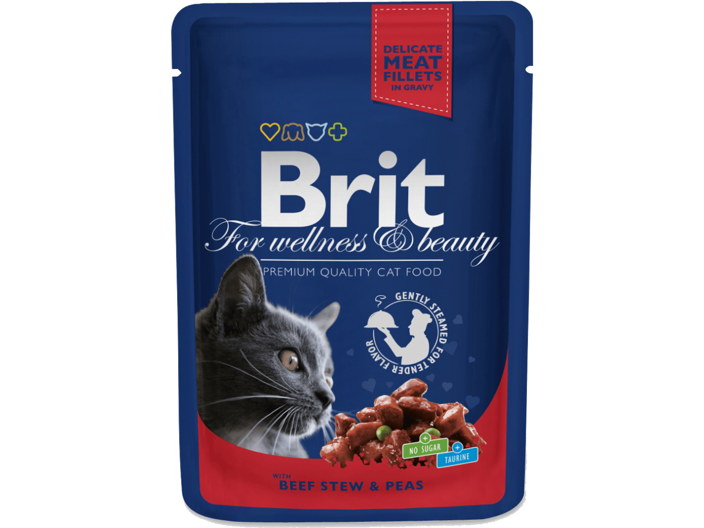 Brit Premium Cat Pouches with Beef Stew & Peas 100 g