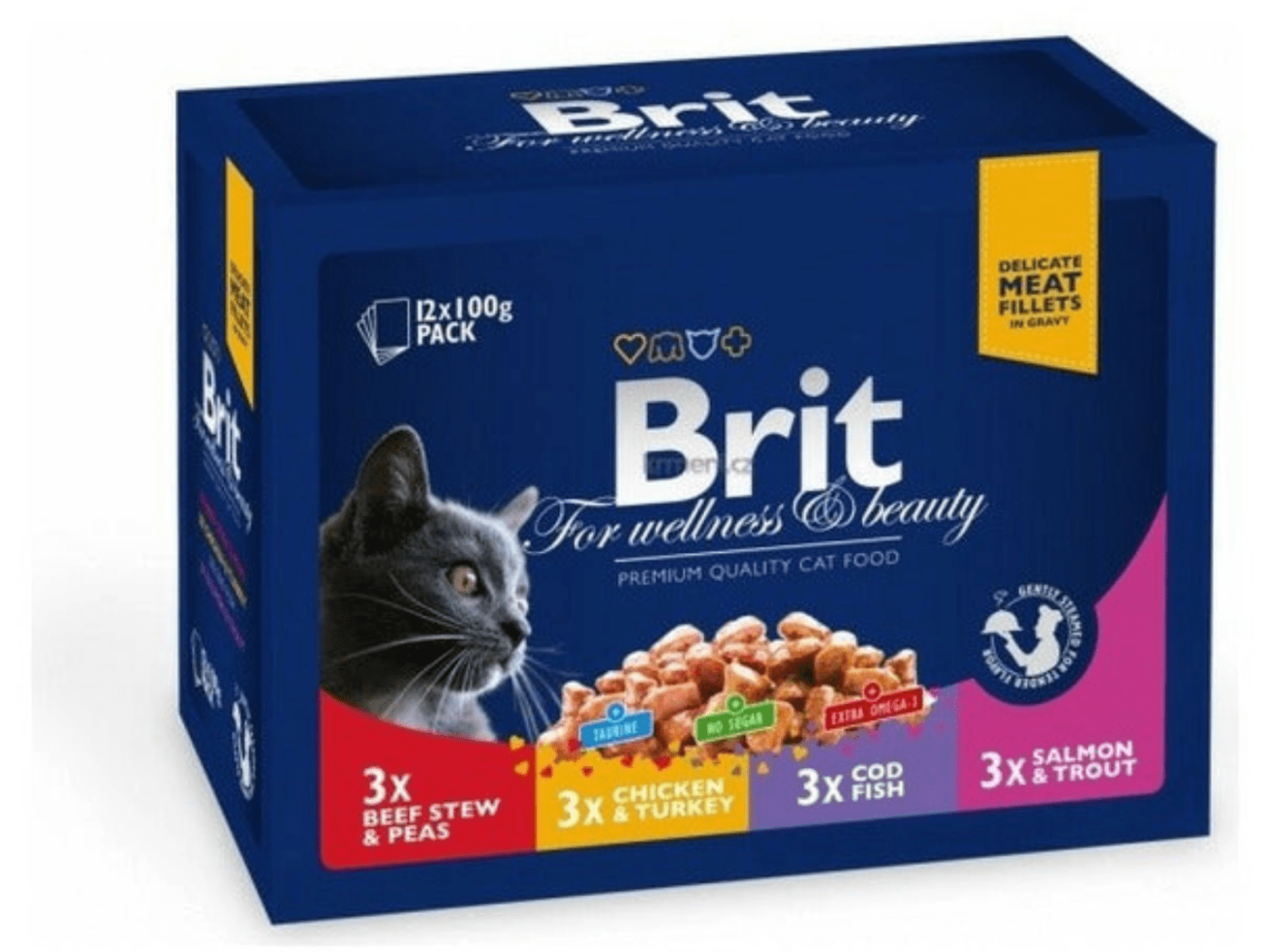 Brit Premium Cat Pouches Family Plate 1200 g (12x100 g)