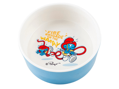 Fire brigade Smurfs feeding bowl 1500ml - 19x19x7,5cm white/blue