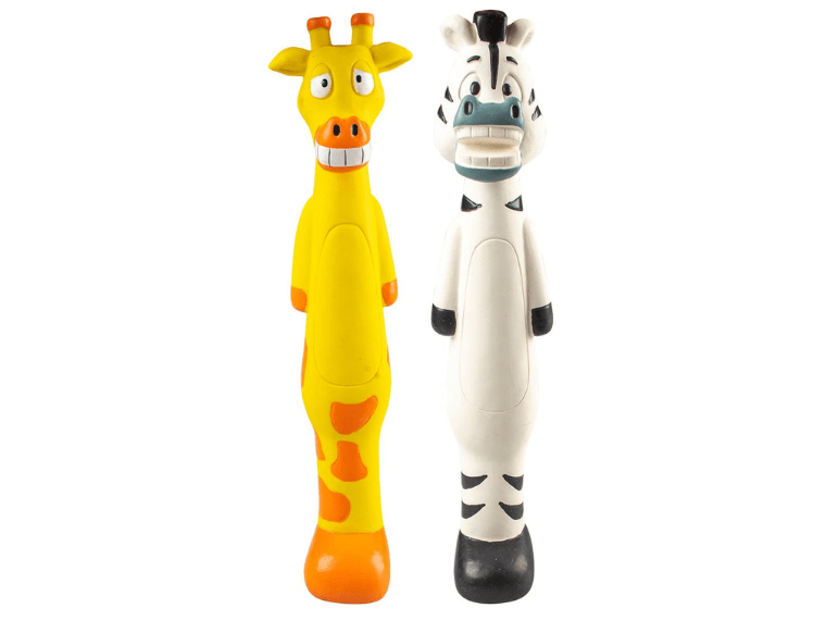 Latex zebra/giraffe stick 6x7x30,5cm mixed colors