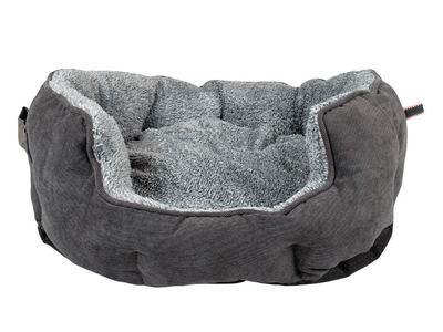 Bed oval Corduroy Ash S - 41x38x20cm black/grey
