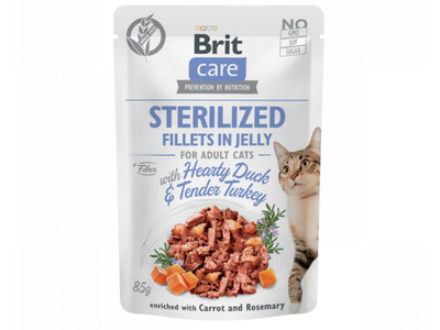 Brit Care Cat Sterilized. Fillets in Jelly with Hearty Duck & Turkey 85 g