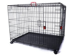VOYAGER Wire Crate - 2 doors with Wheels patented SECURO lock Black