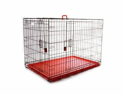 VOYAGER Wire Crate - 2 doors L, new patented lock Red