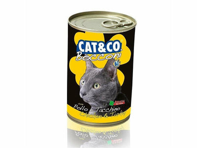 Wet cat food made with chicken and turkey. Each 405g can is packed with quality ingredients, providing essential nutrients for your cat without any heating required