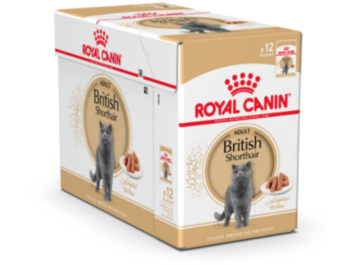 Wet food for British Shorthair cats, ROYAL CANIN in Gravy offers balanced nutrition for healthy weight, skin, and coat