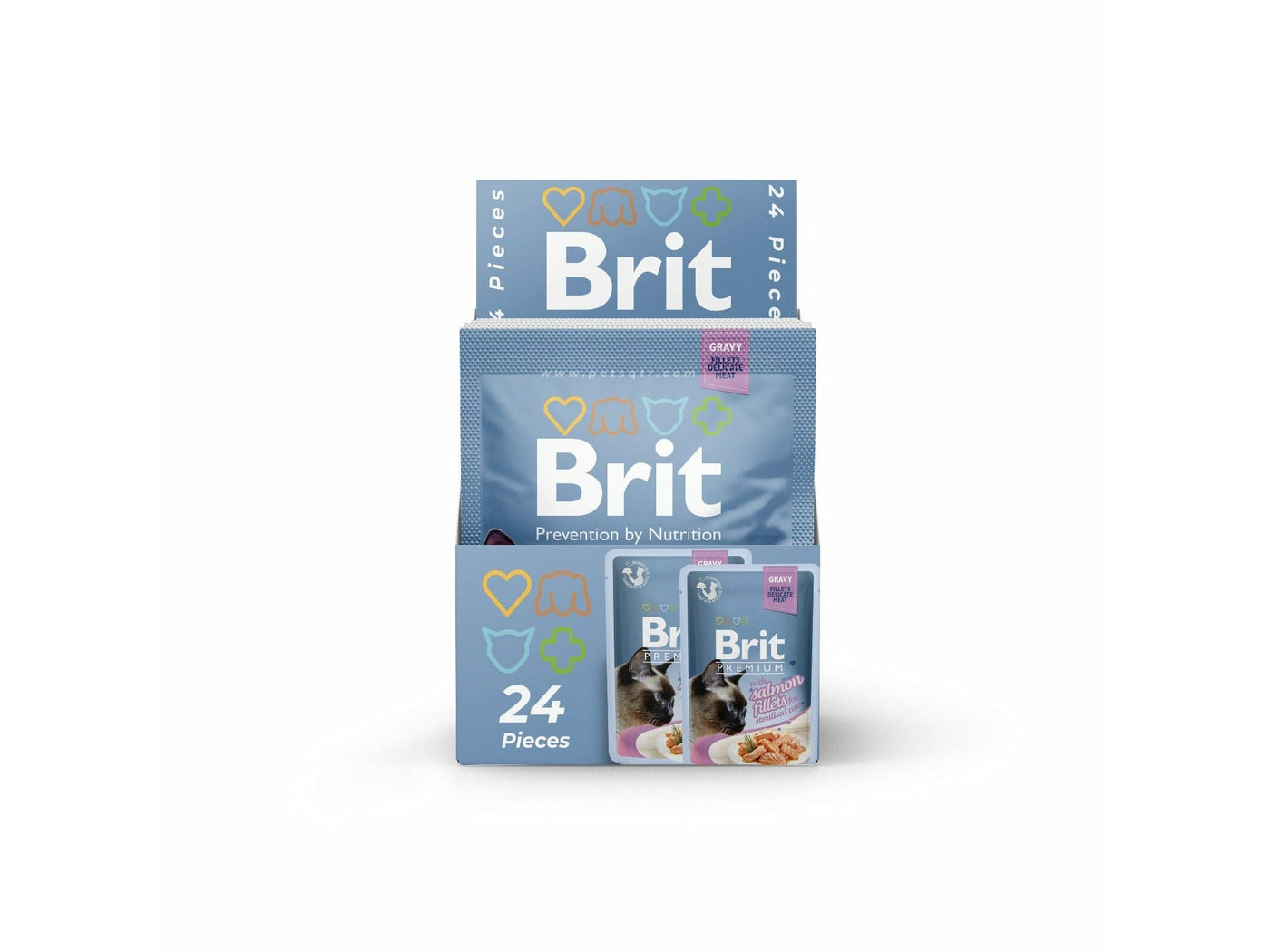 Brit Premium Fillets in Gravy with Salmon for Sterilised 24X85g pouchs