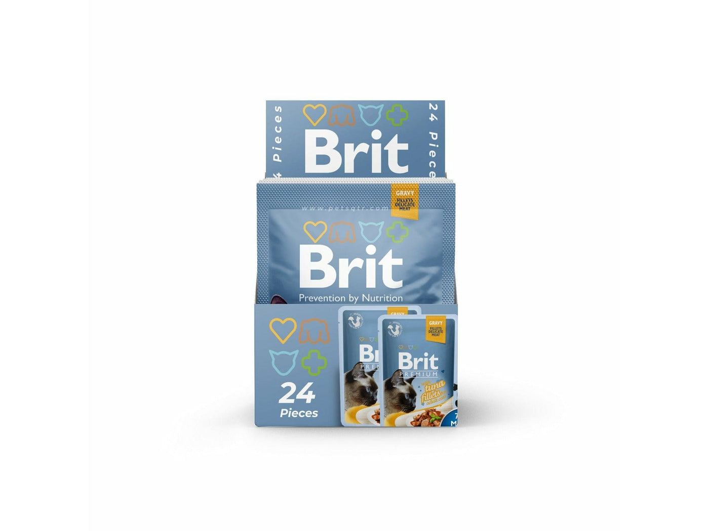 Brit Premium Fillets in Gravy with Tuna 24X85g pouchs