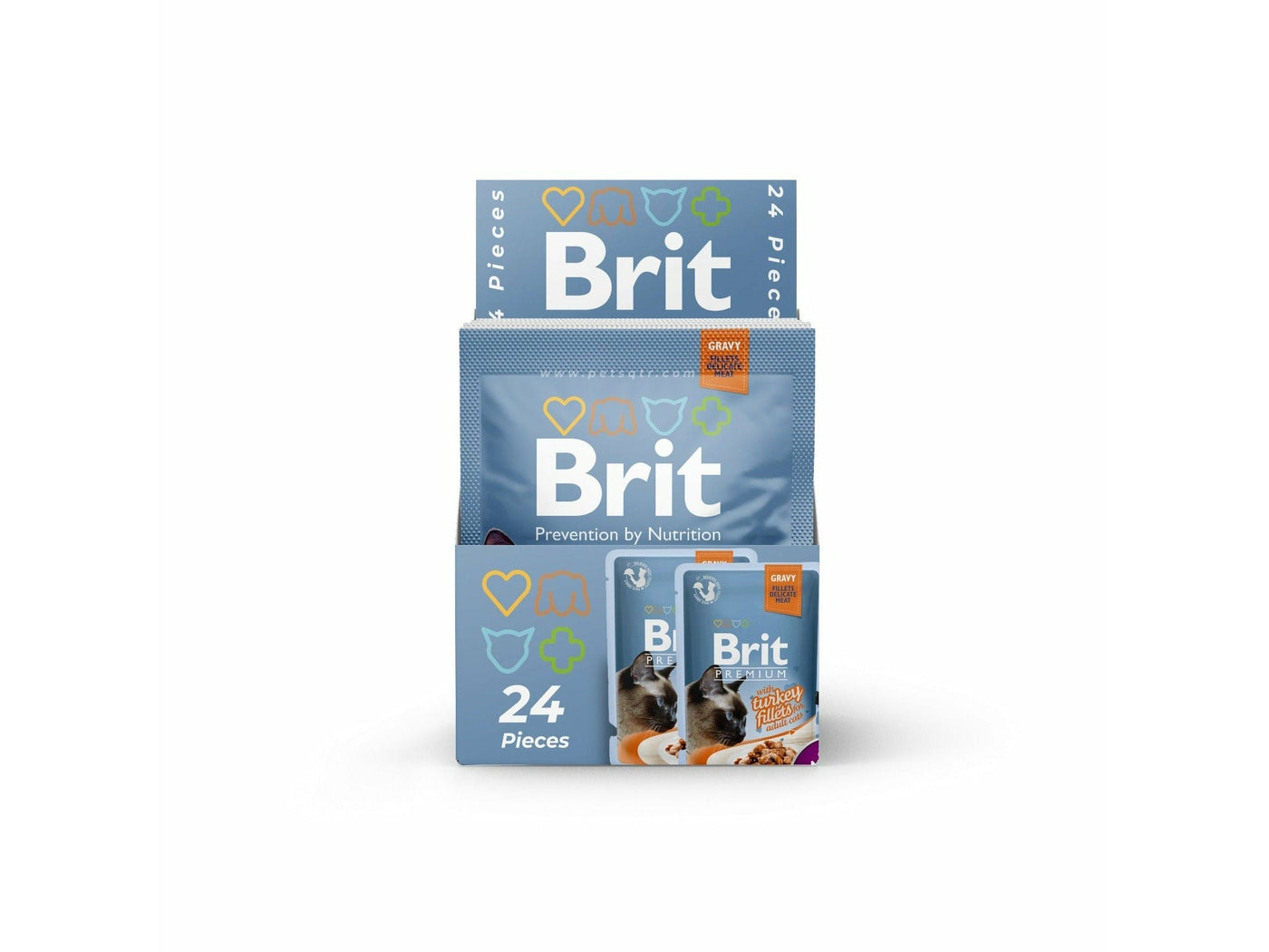 Brit Premium Fillets in Gravy with Turkey 24X85g pouchs