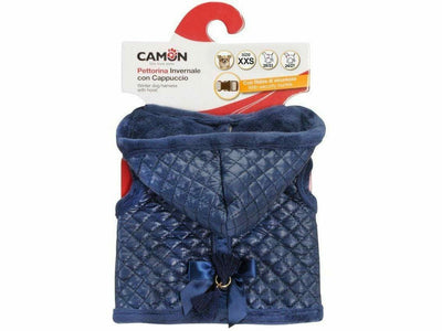 Winter Dog Harness with Hood – Blue (XXS)