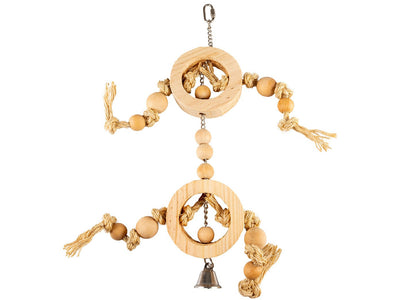 Wooden Rings with Sisal Rope &amp; Beads for Dogs