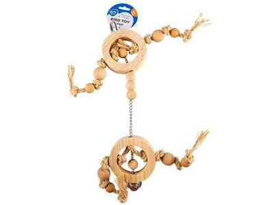 Wooden Rings with Sisal Rope &amp; Beads for Dogs