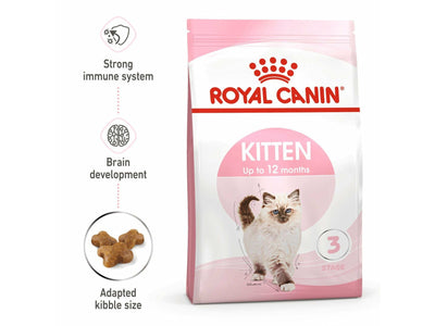ROYAL CANIN Kitten is a premium cat food formulated for the nutritional needs of growing kittens. It contains high-quality protein, vitamins, and minerals to promote healthy growth, boost immunity, and support digestion