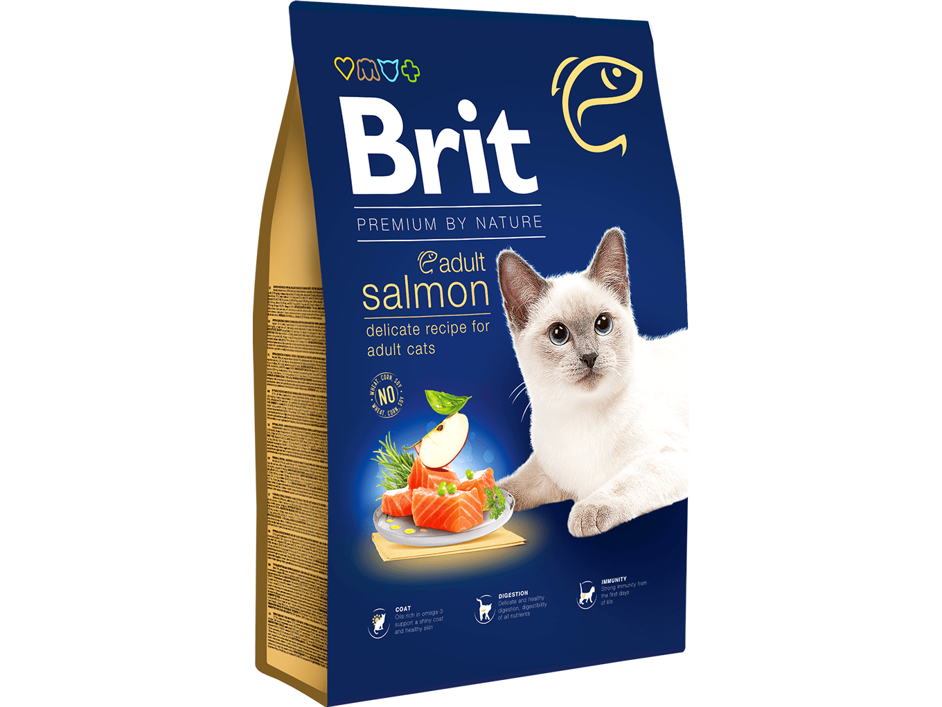 Brit Premium by Nature Cat. Adult Salmon, 1,5kg