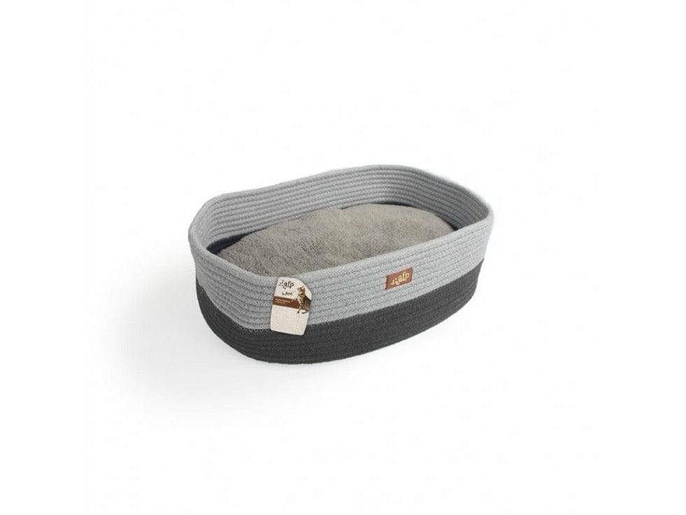 Oval Rope Cat Bed Grey