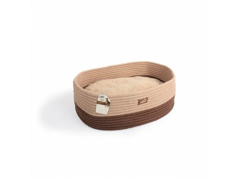 Oval Rope Cat Bed Tan