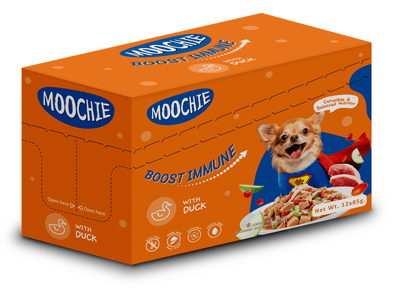 Moochie CASSEROLE WITH DUCK (BOOST IMMUNE) 12x85g Pouchs