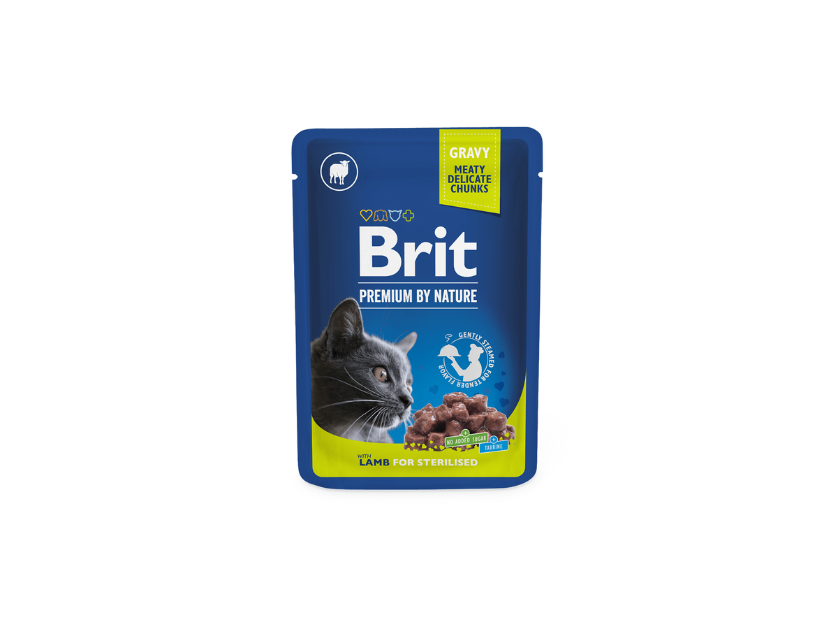 Brit premium cat pouches Lamb for Sterilised 24x100g