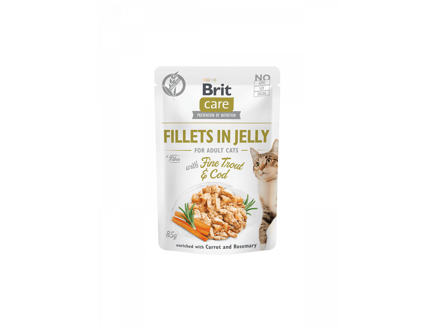 Brit Care Cat Fillets in Jelly with Fine Trout & Cod 24x85g