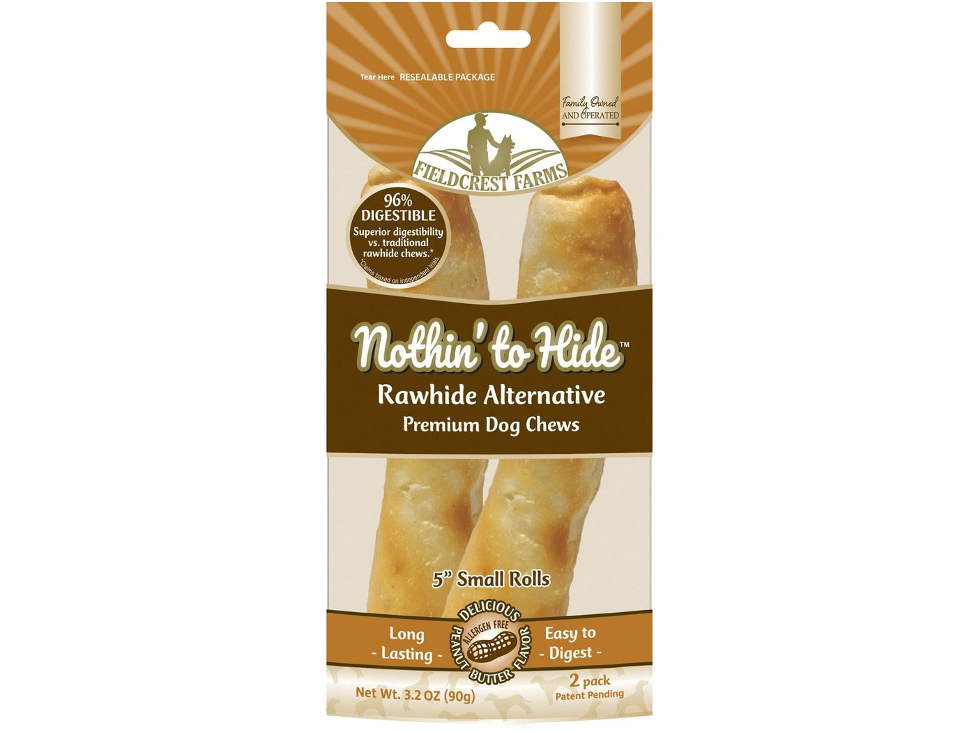 NOTHIN` TO HIDE SMALL ROLL - PEANUT BUTTER 90G