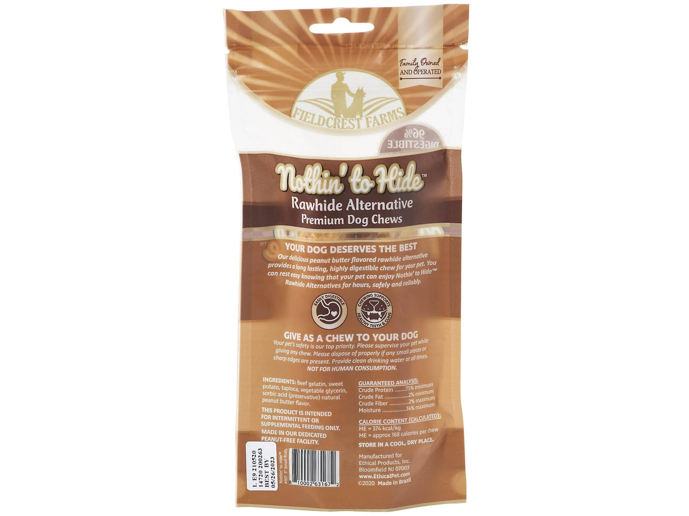 NOTHIN` TO HIDE SMALL ROLL - PEANUT BUTTER 90G