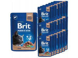 Brit premium cat pouches Liver for Sterilised 24x100g